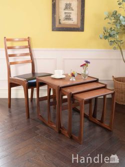 アンティーク家具 アンティークのテーブル イギリスから届いたG-PLANのおしゃれなビンテージテーブル、クワドリールのネストテーブル