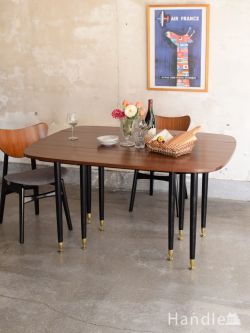 アンティーク家具 アンティークのテーブル G-PLANのビンテージテーブル、トラー＆ブラックの伸長式ゲートレッグテーブル