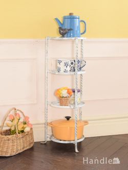 アンティーク家具 プランツスタンド フランスで見つけたおしゃれなアンティーク雑貨、アイアンの白いパンスタンド