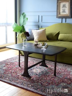 アンティーク家具 アンティークのテーブル ERCOLアーコールの伸長式コーヒーテーブル、英国ビンテージのゲートレッグテーブル