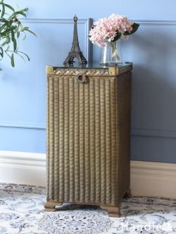 アンティーク家具 ブランケットボックス・収納ボックス 英国アンティークのロイドルームボックス、ガラス天板の可愛いサイドテーブル