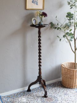 アンティーク家具 プランツスタンド ツイストが美しいおしゃれな花台、英国アンティークのプランツスタンド