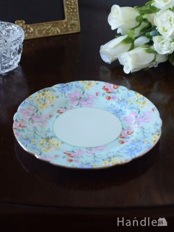 アンティーク雑貨 アンティーク食器 シェリー窯のアンティーク食器、チンツ模様のMelodyシリーズのプレート