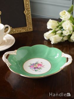 アンティーク雑貨 アンティーク食器 コールポート（Coalport）の持ち手付きのボウル、イギリスのアンティーク陶磁器