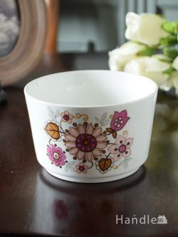 アンティーク雑貨 アンティーク食器 英国のアンティーク食器、J&G Meakin社のピンクのお花が可愛いシュガーボウル
