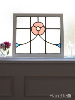 アンティーク雑貨 ステンドグラス アンティーク 英国アンティークのおしゃれなステンドグラス、お花の可愛いステンドグラス