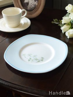 アンティーク雑貨 アンティーク食器 スージークーパー(Susie Cooper)のビンテージ食器、ホワイトフラワーのプレート