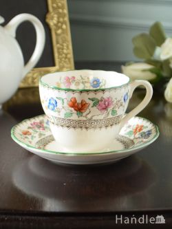アンティーク雑貨 アンティーク食器 英国のアンティーク陶磁器、コープランドスポードのChinese Rose(チャイニーズローズ)カップ＆ソーサー
