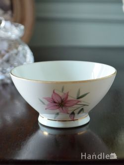 アンティーク雑貨 アンティーク食器 ロイヤルアルバート社のアンティーク陶磁器、お花が描かれた、ELFINのシュガーボウル