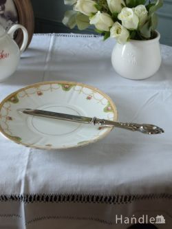 アンティーク雑貨  シルバーのおしゃれなカトラリー、アンティークシルバープレートのナイフ