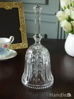 アンティーク雑貨 アンティーク 雑貨のガラス小物 イギリスのアンティークガラス雑貨、輝きがキレイなプレスドグラスのベル