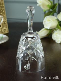アンティーク雑貨 アンティーク 雑貨のガラス小物 アンティークのおしゃれなベル、プレスドグラスの可愛い小さなベル