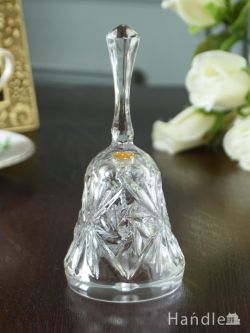 アンティーク雑貨 アンティーク 雑貨のガラス小物 アンティークのおしゃれなガラス雑貨、プレスドグラスの小さなガラスのベル