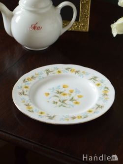 アンティーク雑貨 アンティーク食器 Colclough （コルクラフ）のアンティーク食器、お花の模様が可愛いアンティークプレート(20cm)