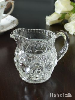 アンティーク雑貨 デカンタ・カラフェ アンティーク 英国アンティークのガラス食器、ミニサイズが可愛いミルクピッチャー