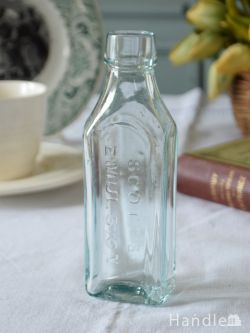 アンティーク雑貨 アンティーク ガラスボトル アンティークのおしゃれなガラスボトル、エンボス入りのガラス瓶（SCOTT'S EMULSION）