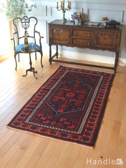 アンティーク雑貨 トライバルラグ・トルコ絨毯 ビンテージのおしゃれな絨毯、色が美しいバルケシルのトライバルラグ