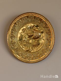 アンティーク雑貨 その他アンティーク雑貨 英国で見つけた真鍮製のアンティーク雑貨、帆船の型押しがカッコいいおしゃれな飾り皿