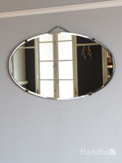アンティーク雑貨 アンティーク ミラー（鏡） イギリスのアンティークミラー、縁取りがキラキラ輝く壁付けの鏡