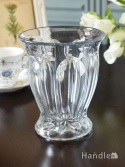 アンティーク雑貨 フラワーベース・花瓶アンティーク アンティークガラスのセロリーベース、イギリスのプレスドグラスの花瓶