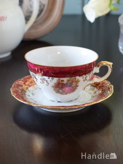 アンティーク雑貨 アンティーク食器 アンティークのHK Bavaria（ババリア）のカップ＆ソーサー、美しい絵が描かれたアンティーク食器