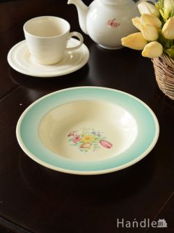 アンティーク雑貨 アンティーク食器 スージークーパー(Susie Cooper)のビンテージ食器、スウォンジースプレイのスーププレート