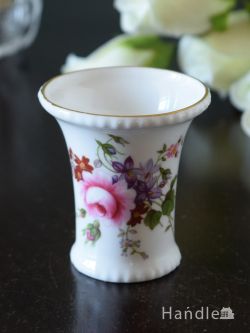 アンティーク雑貨 アンティーク花瓶 英国のアンティーク陶磁器、ロイヤルクラウンダービー（DERBY POSIES）ポジーシリーズの花器