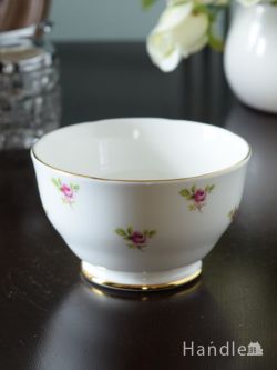 アンティーク雑貨 アンティーク食器 イギリスのアンティーク食器、Argyle Bone Chinaのミニ薔薇のシュガーポット
