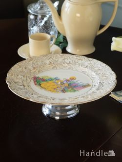 アンティーク雑貨 アンティーク食器 イギリスのアンティーク食器、Crinoline Ladyのケーキスタンド