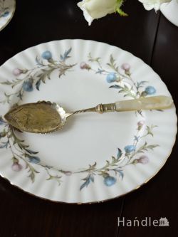 アンティーク雑貨 アンティーク食器 イギリスアンティーク、鳥モチーフ白蝶貝スプーン(シルバーのジャムスプーン)