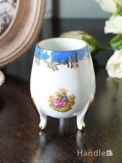 アンティーク雑貨 アンティーク花瓶 フランスリモージュのアンティークの花器、 L.E.C. (Leclair) Limogesのフラワーベース（一輪挿し）