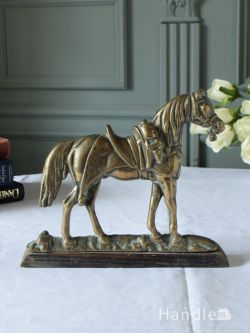 英国アンティークの雑貨、イギリスで見つけた馬のブラスオブジェ