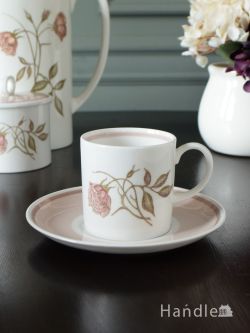 ピンクのバラが美しいスージークーパーのアンティークカップ＆ソーサー (タリスマン)