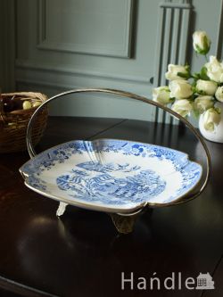 アンティーク雑貨 アンティーク食器 イギリスから届いたブルー＆ホワイトのお皿、ブルーウィローのおしゃれなアンティークプレート