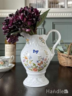 アンティーク雑貨 フラワーベース・花瓶アンティーク イギリスから届いたエインズレイのジャグ、コテージガーデン（COTTAGE GARDEN）のフラワージャグ
