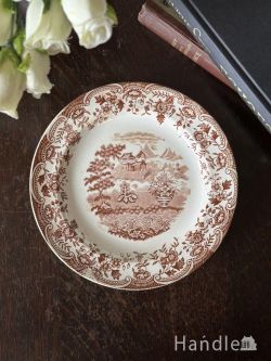 アンティーク雑貨 アンティーク食器 イギリスから届いたビンテージプレート、風景画が描かれた英国の絵皿