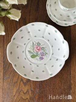 アンティーク雑貨 アンティーク食器 イギリスから届いたスージークーパーのB&Bプレート、ローズ&リーブスの豪華なお皿(フレグランス)