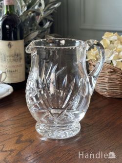 アンティーク雑貨 アンティーク食器 アンティークガラスのおしゃれなジャグ、イギリスから届いた型押しガラスのウォーターピッチャー