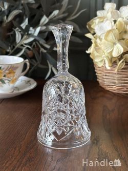 アンティーク雑貨 アンティークベル 英国アンティークのガラスベル、向日葵の模様が可愛いおしゃれなアンティークガラス