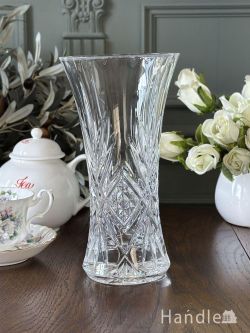 アンティーク雑貨 フラワーベース・花瓶アンティーク イギリスから届いたアンティークガラスの花瓶、キラキラ輝くフラワーベース