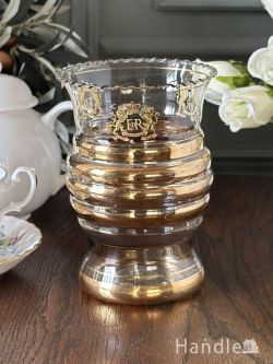 アンティーク雑貨 フラワーベース・花瓶アンティーク イギリスから届いたコロネーションのフラワーベース、1953年のエリザベス女王の戴冠記念