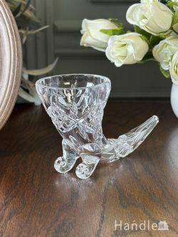 アンティーク雑貨 フラワーベース・花瓶アンティーク イギリスから届いたアンティークガラスの花瓶、ホーンの形をしたフラワーベース