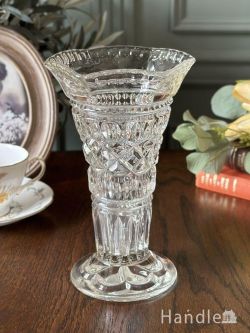 アンティーク雑貨 フラワーベース・花瓶アンティーク イギリスから届いたアンティークガラスの花器、英国から届いたフラワーベース