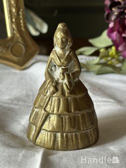アンティーク雑貨 アンティークベル 英国から届いたアンティークの真鍮の呼び鈴、スカートをはいた女性のベル