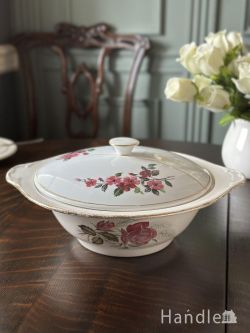 SALE価格でご紹介！英国アンティークの食器、お花の模様がとっても可愛いアンティークのチュリーン(m-9358-z)