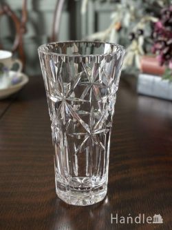 アンティーク雑貨 アンティーク花瓶 イギリスから届いたシンプルなアンティークの花瓶、プレスドグラスのフラワーベース