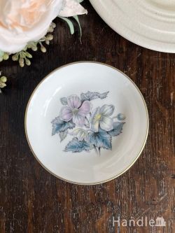アンティーク雑貨 アンティーク食器 英国から届いたロイヤルウースターの小皿、お花が描かれたアンティークのミニプレート