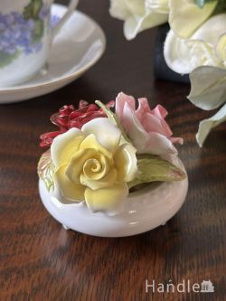 アンティーク雑貨 アンティークオブジェ イギリスから届いたアンティークの陶花、コールポートの陶磁器で出来た卓上花
