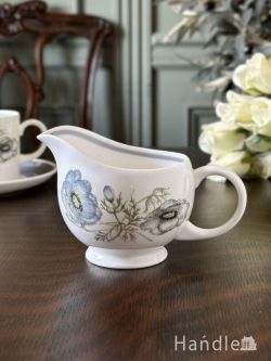 アンティーク雑貨 アンティーク食器 イギリスから届いたスージークーパーの食器、青い花が描かれたグレンミストのミルクピッチャー