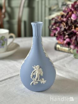 英国から届いたアンティークのジャスパーウェア、ウェッジウッド（WEDGWOOD)の一輪挿し(k-5925-z)